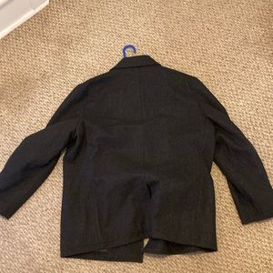 London Fog Wool Blend Pea Coat Charcoal Grey (XL)